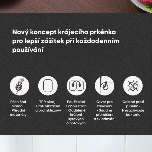 Prkénko na krájení z pšeničné slámy