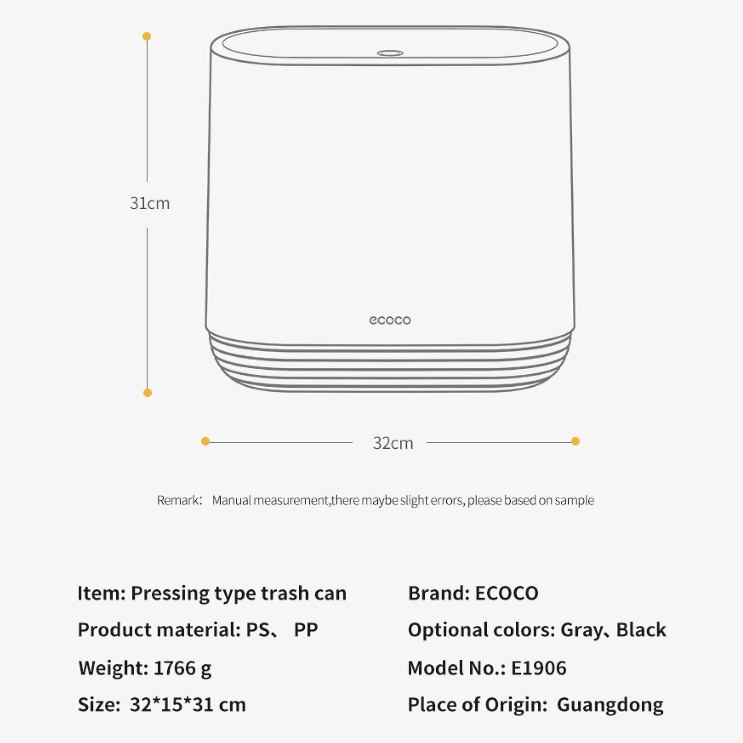 Odpadkový koš s otev. na dotek