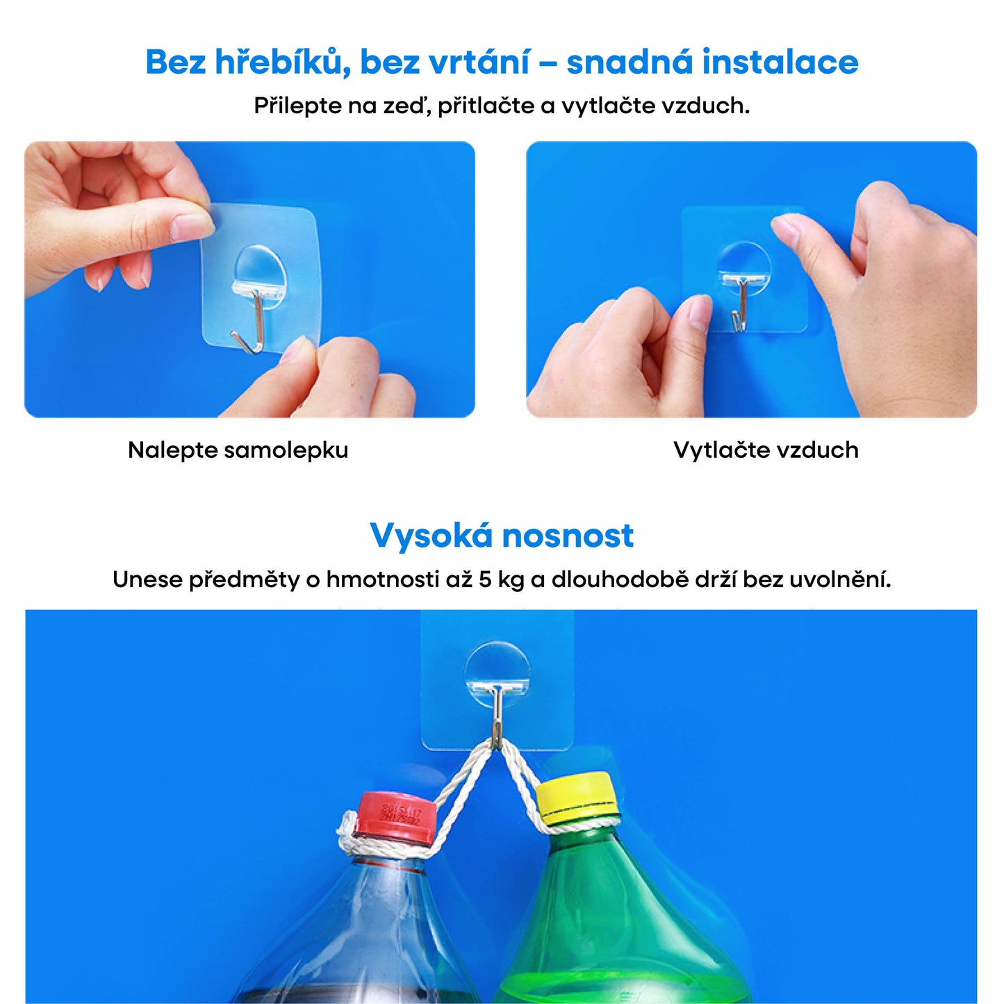 Výhodné balení: Háčky bez vrtání