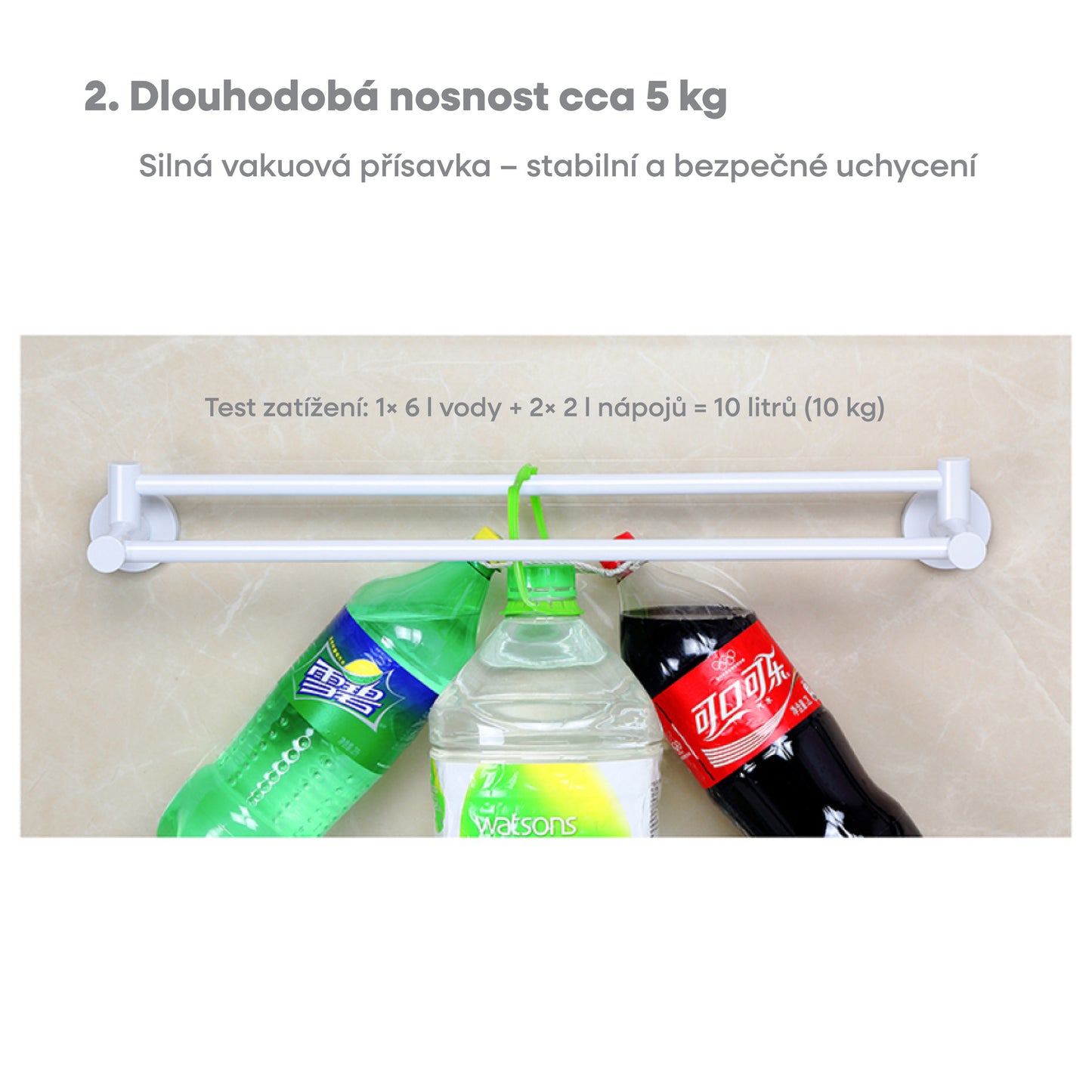 Dvouramenný držák na ručníky s přísavkou