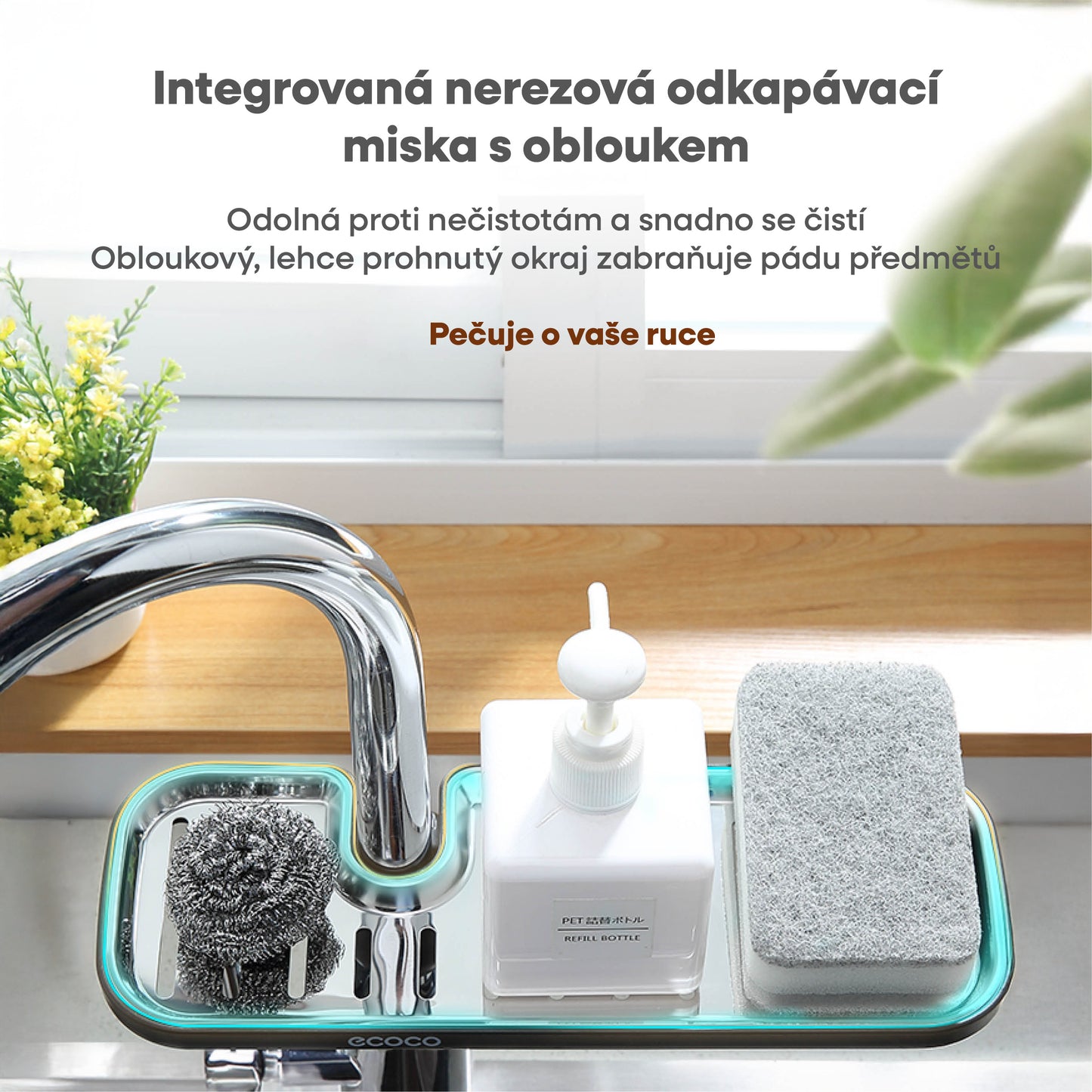 Polička na kohoutek - odkapávač