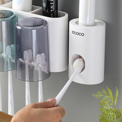 Nástěnný držák se skleničkou na zubní kartáčky (2ks)