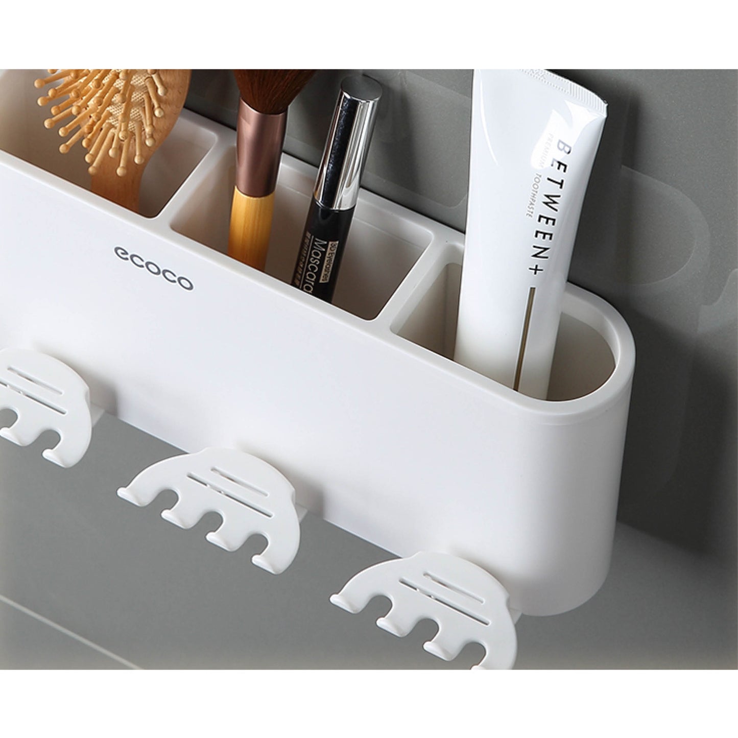 Nástěnný držák se skleničkou na zubní kartáčky (2ks)