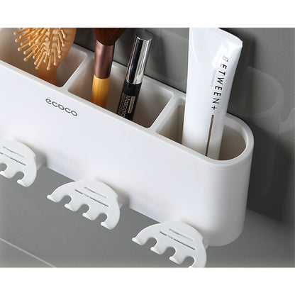 Nástěnný držák se skleničkou na zubní kartáčky (2ks)