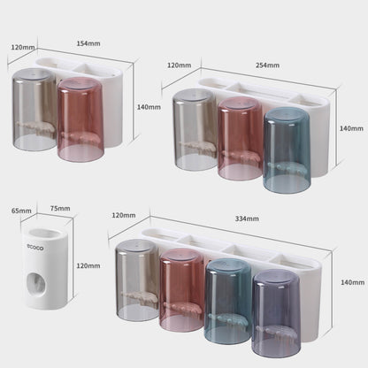 Nástěnný držák se skleničkou na zubní kartáčky (2ks)