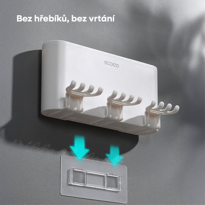 Nástěnný držák se skleničkou na zubní kartáčky (2ks)