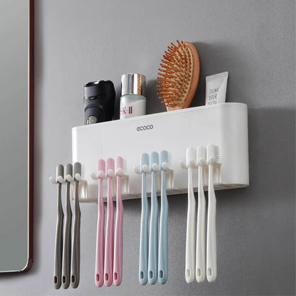 Nástěnný držák se skleničkou na zubní kartáčky (3ks)