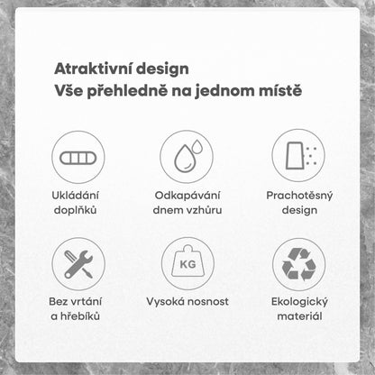 Nástěnný držák se skleničkou na zubní kartáčky (3ks)