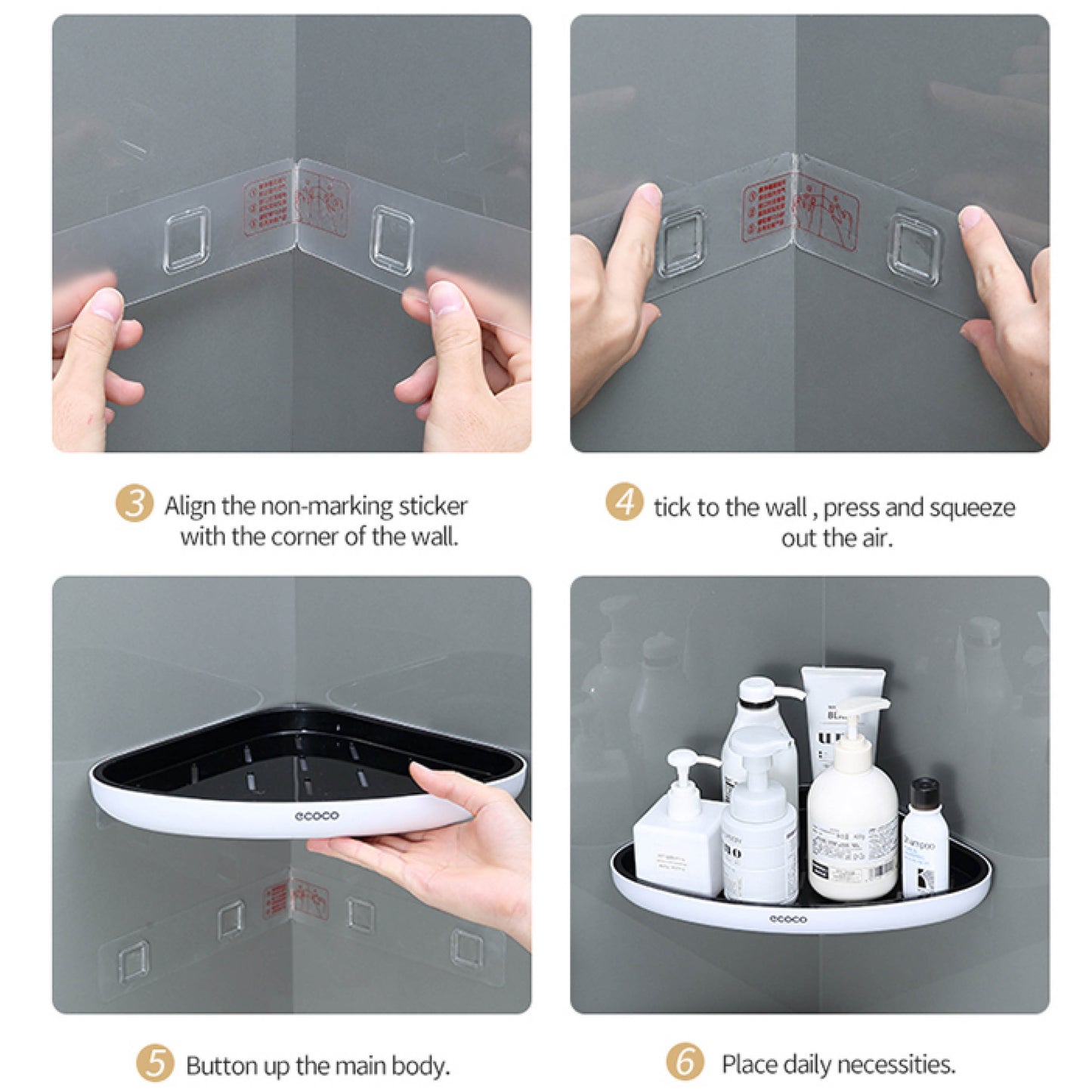 Rohová police do sprchy