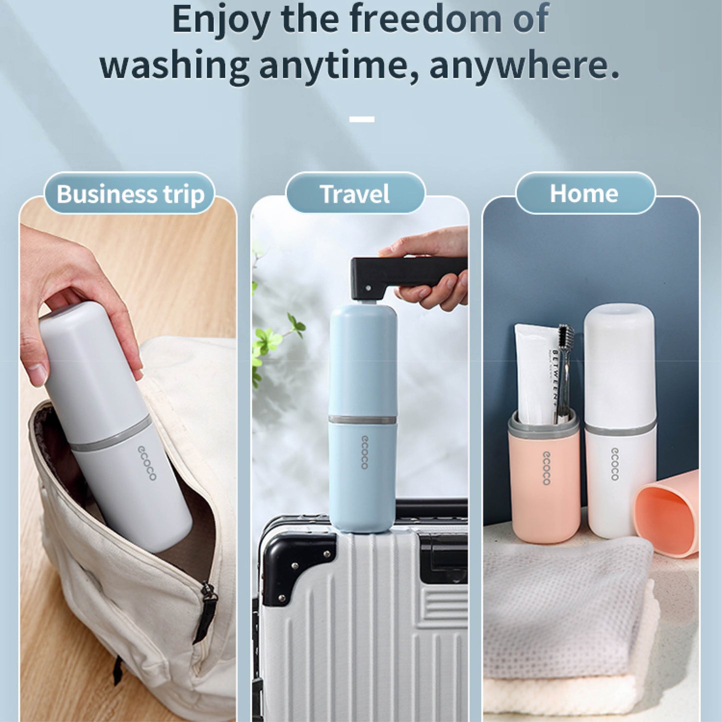 Přenosné pouzdro na zubní kartáčky a pastu