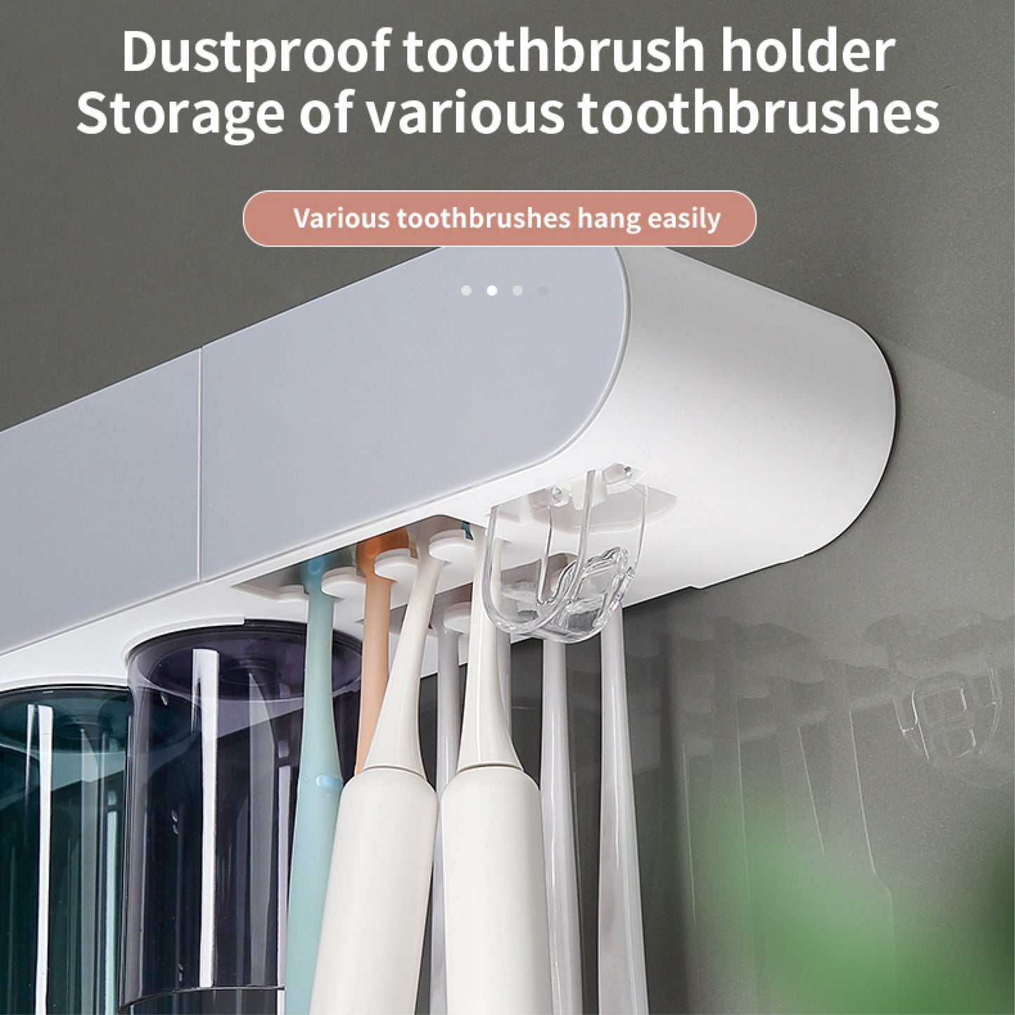 Magnetický nástěnný držák na zubní kartáčky