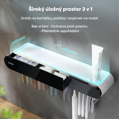 Magnetický nástěnný držák na zubní kartáčky