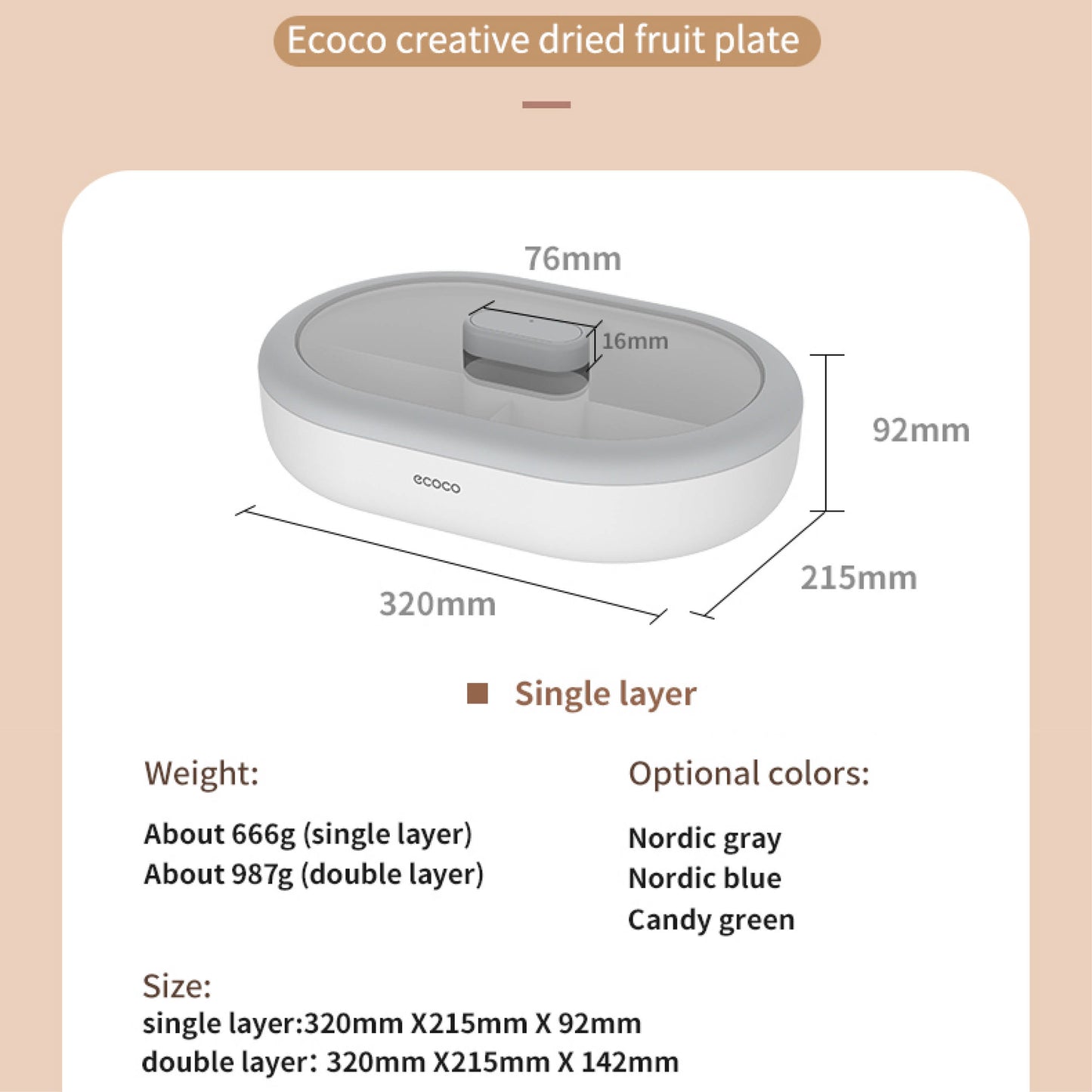 Krabička na potraviny s oddělovacím tácem (jednovrstvý)