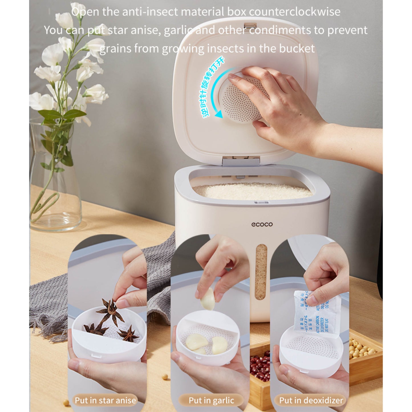 Zásobník na rýži s automatickým otevíráním (velký)