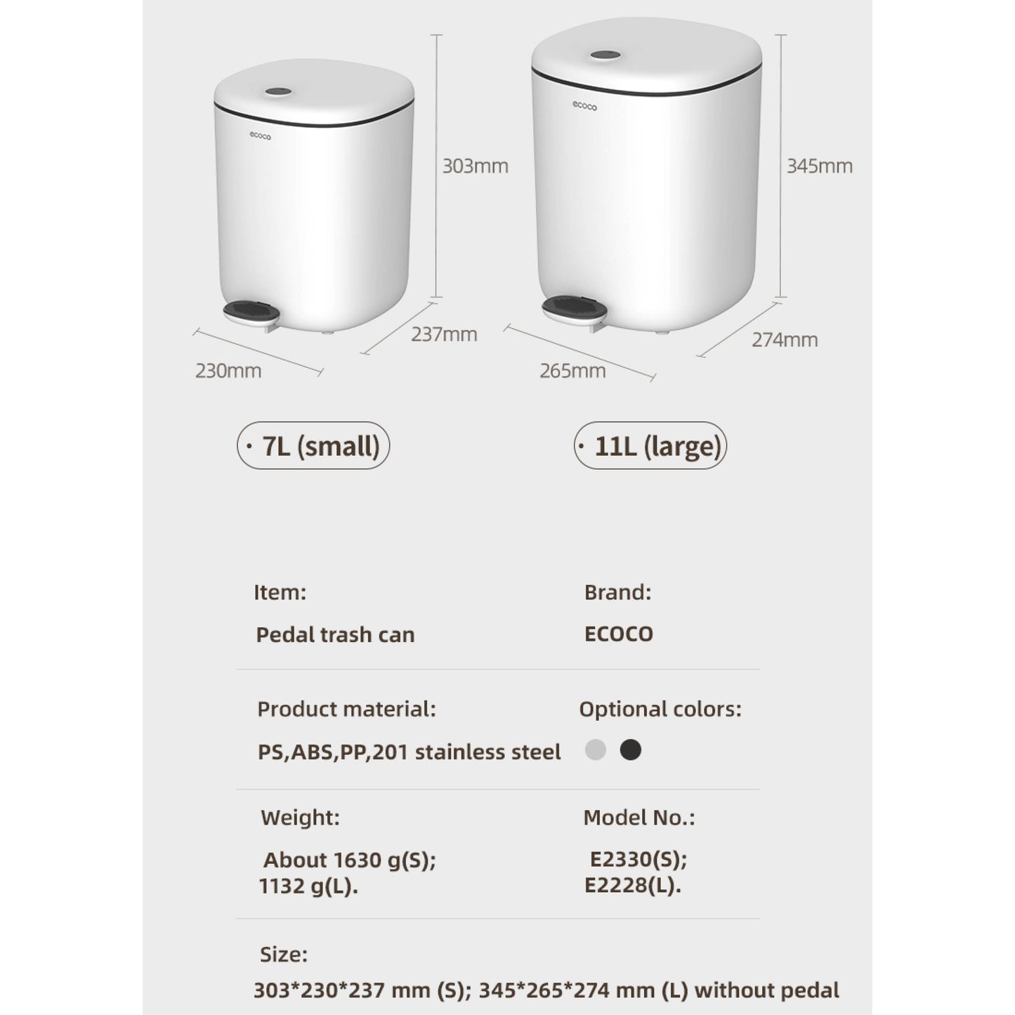 Odpadkový koš s pedálem – malý