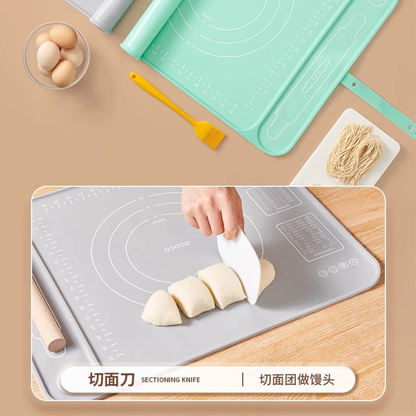 Silikonový vál na těsto (500x400mm)