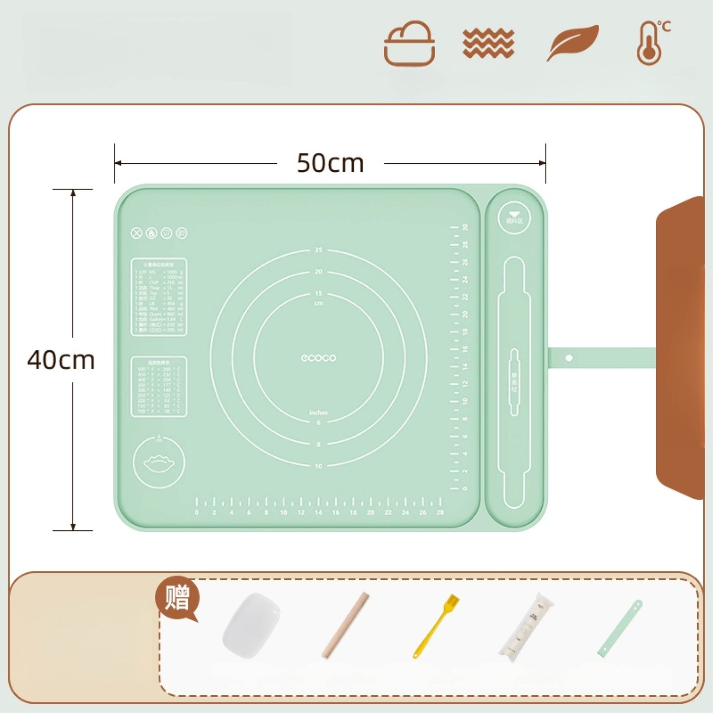 Silikonový vál na těsto (500x400mm)