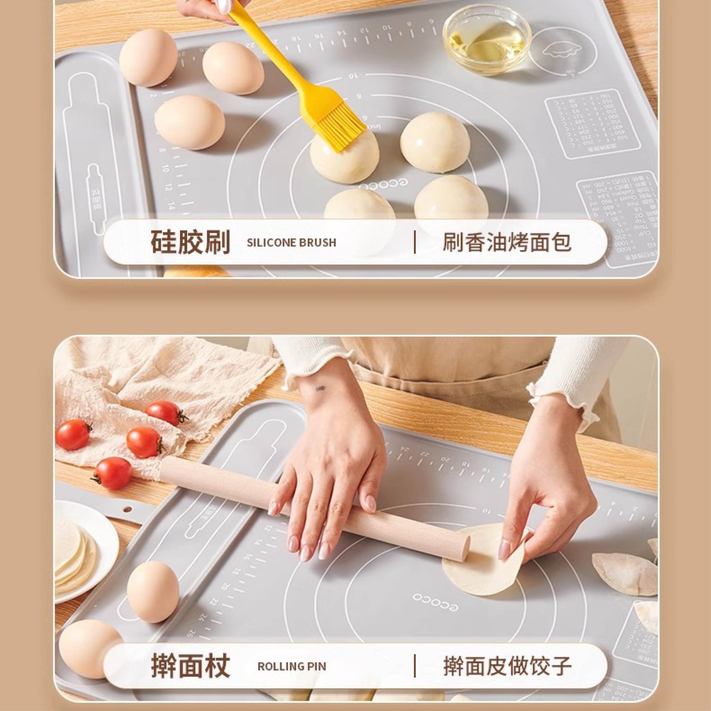 Silikonový vál na těsto (700x500mm)