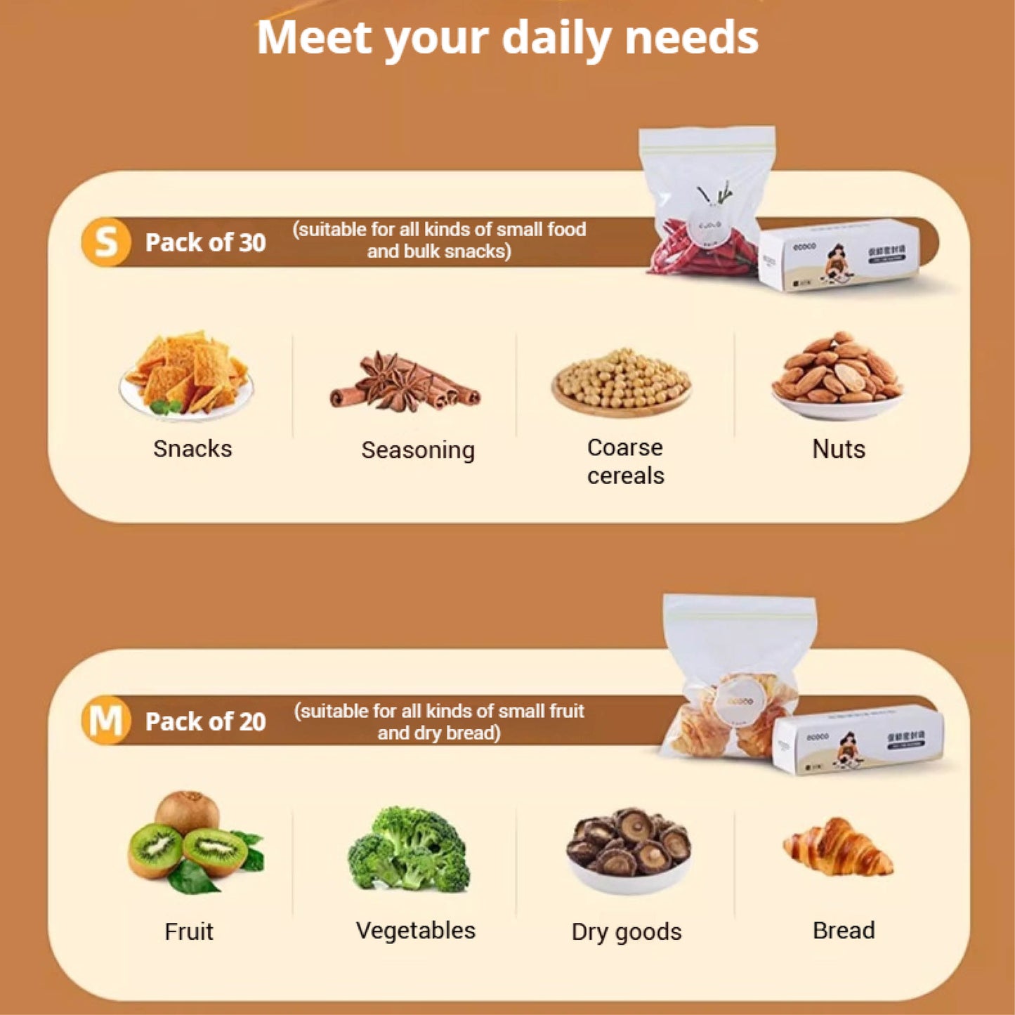 Sáčky na potraviny na se zipem