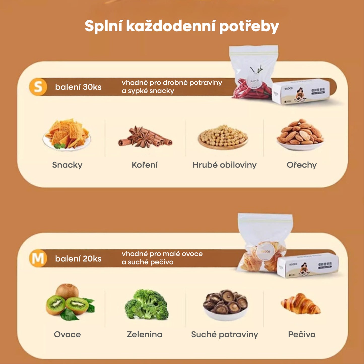 Sáčky na potraviny na se zipem