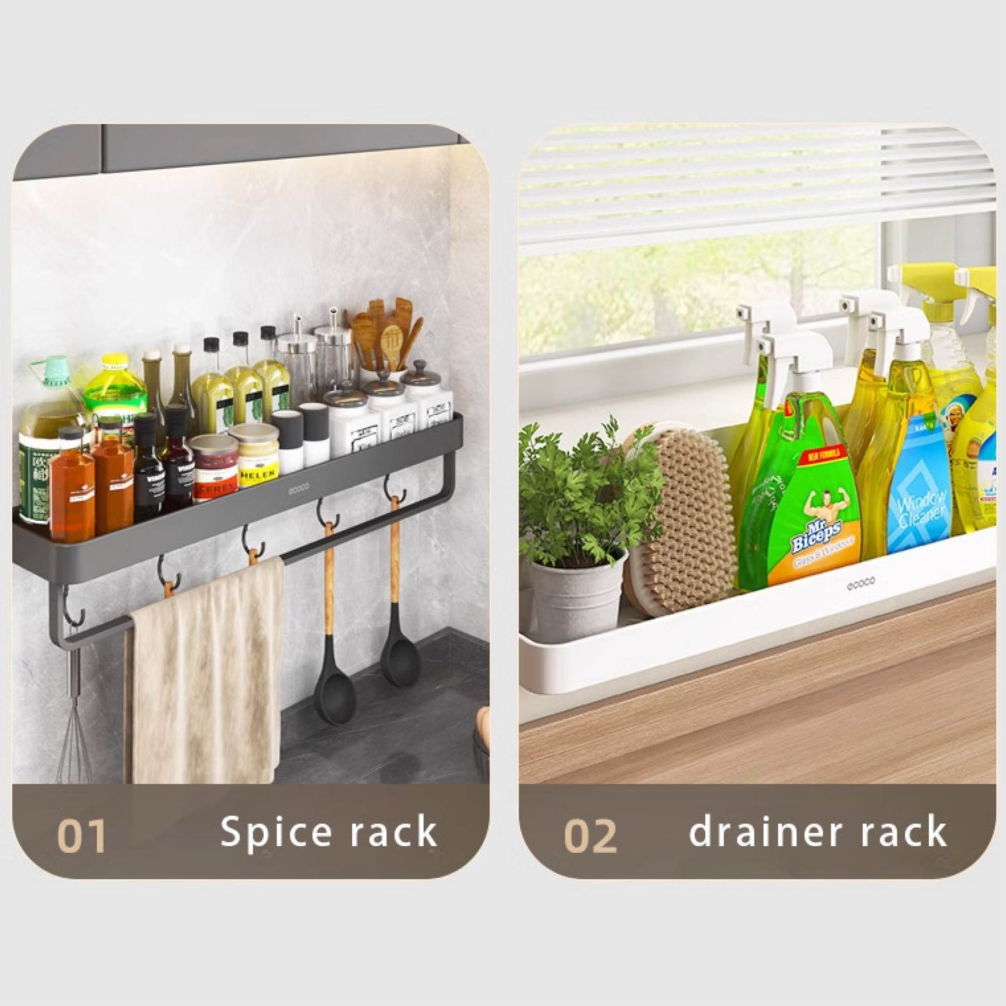 Odnímatelná nástěnná polička (40 cm)