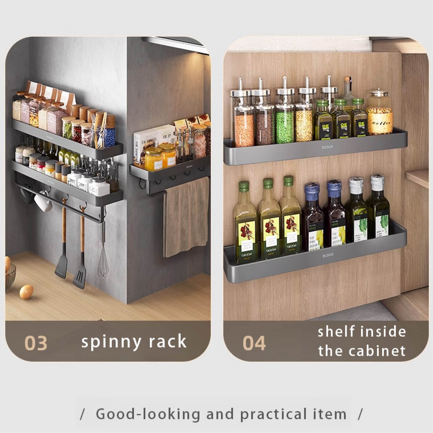 Odnímatelná nástěnná polička (40 cm)