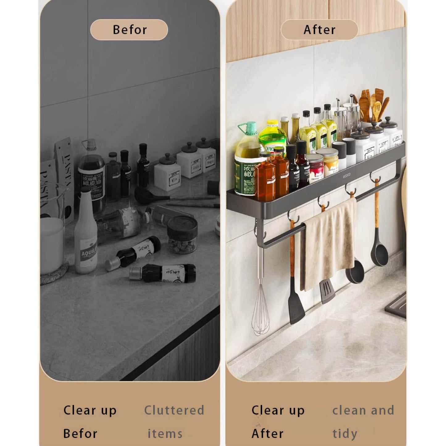 Odnímatelná nástěnná polička (40 cm)