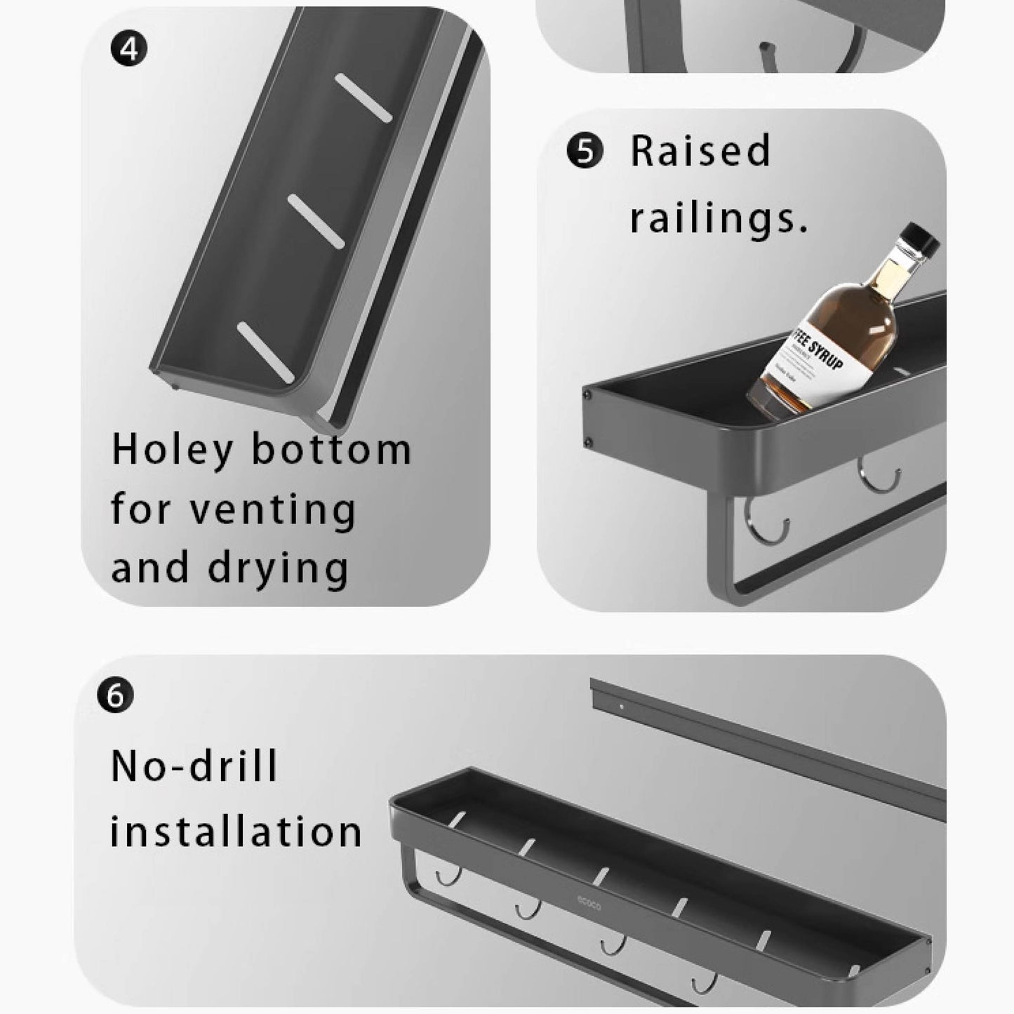 Odnímatelná nástěnná polička (40 cm)