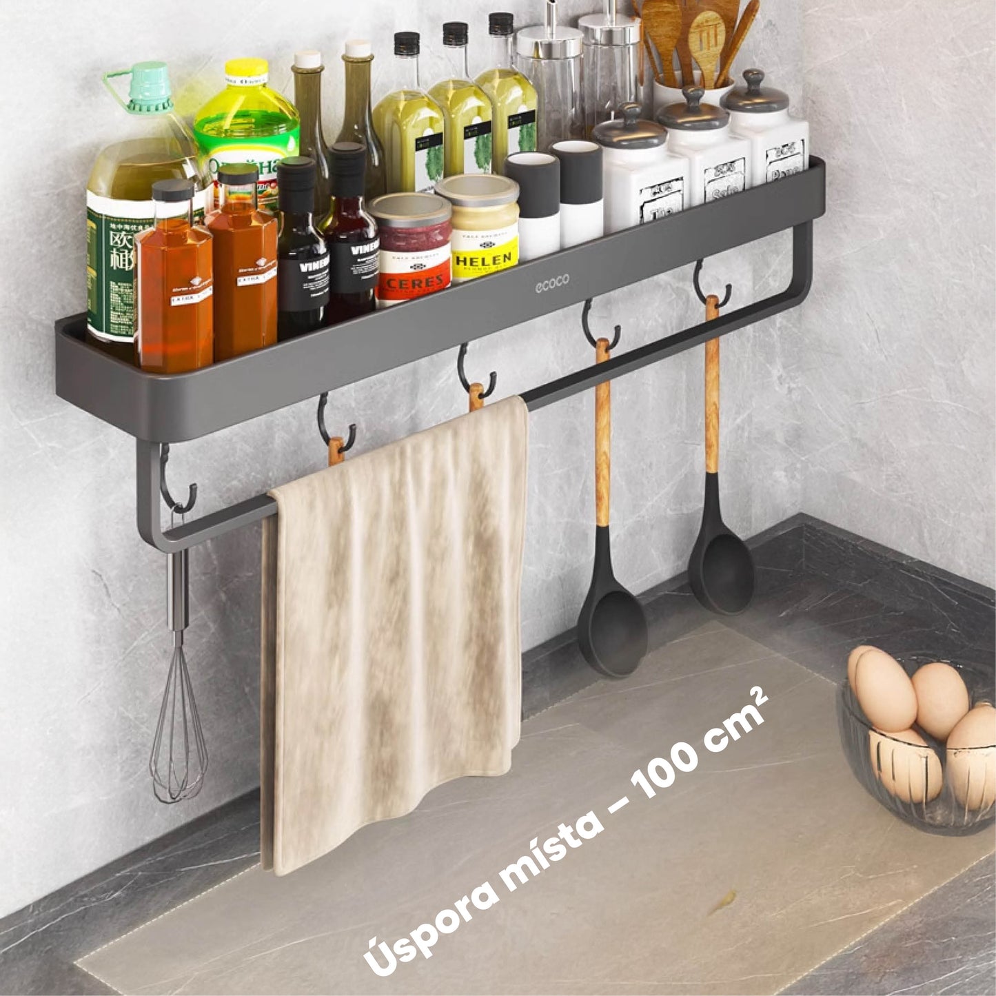 Odnímatelná nástěnná polička (60 cm)