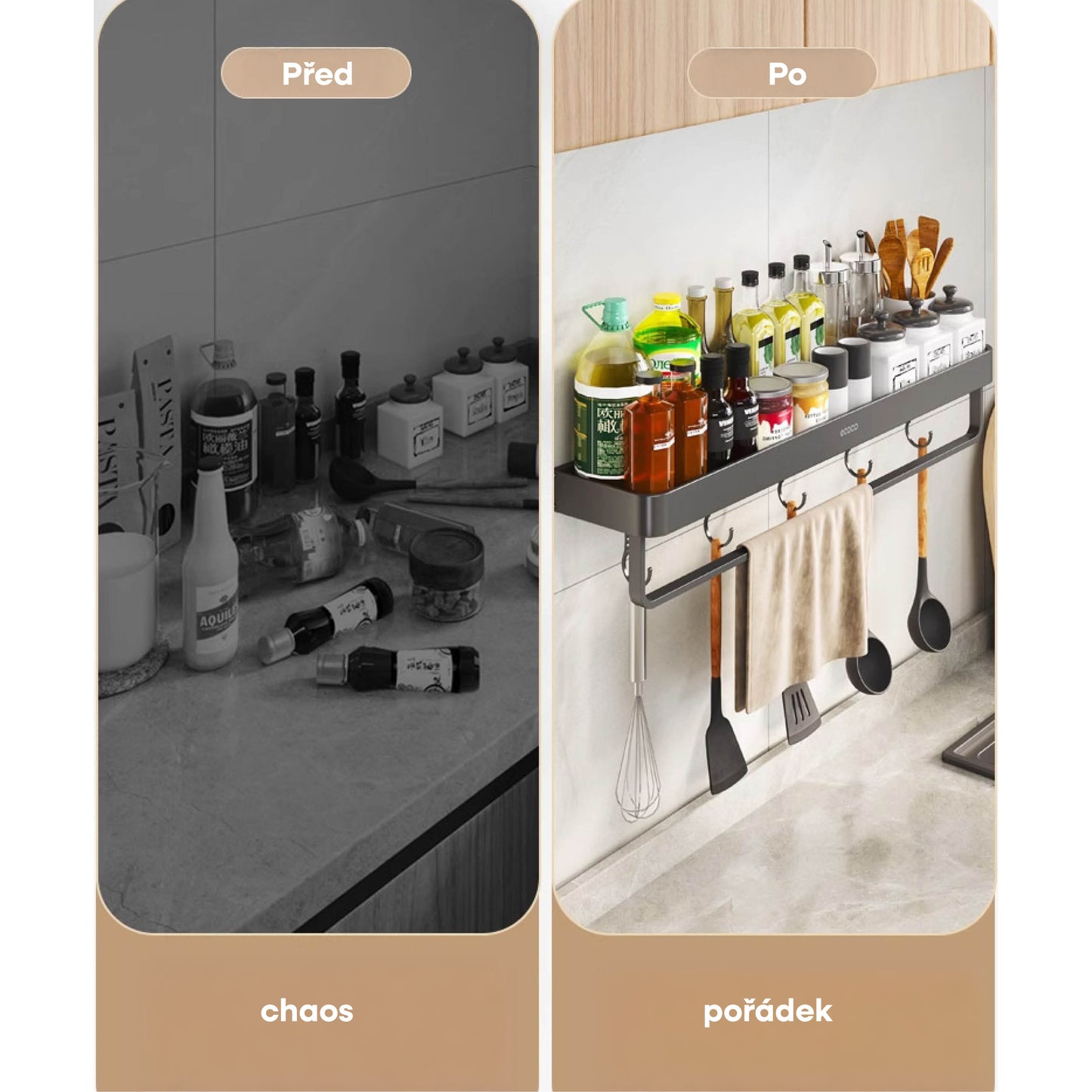 Odnímatelná nástěnná polička (60 cm)