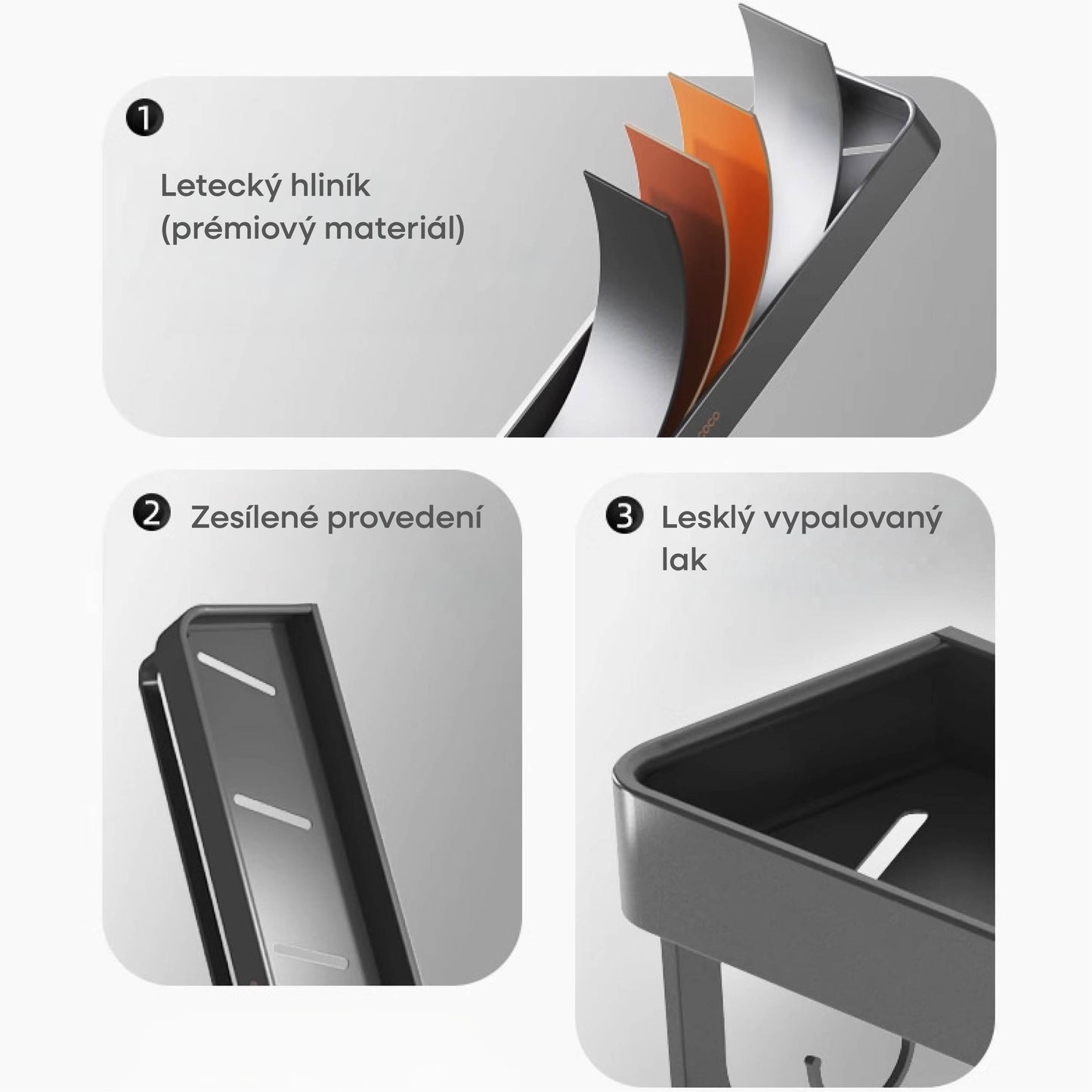 Odnímatelná nástěnná polička (60 cm)