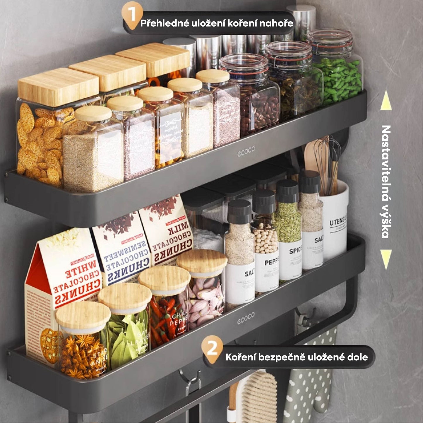 Odnímatelná nástěnná polička (60 cm)