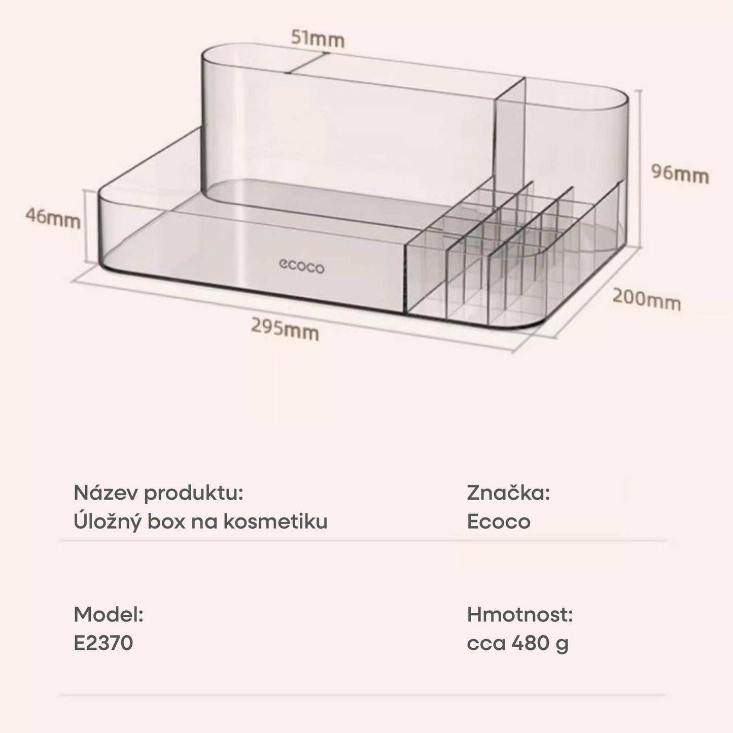 Organizér na kosmetiku (jednoduchá verze)