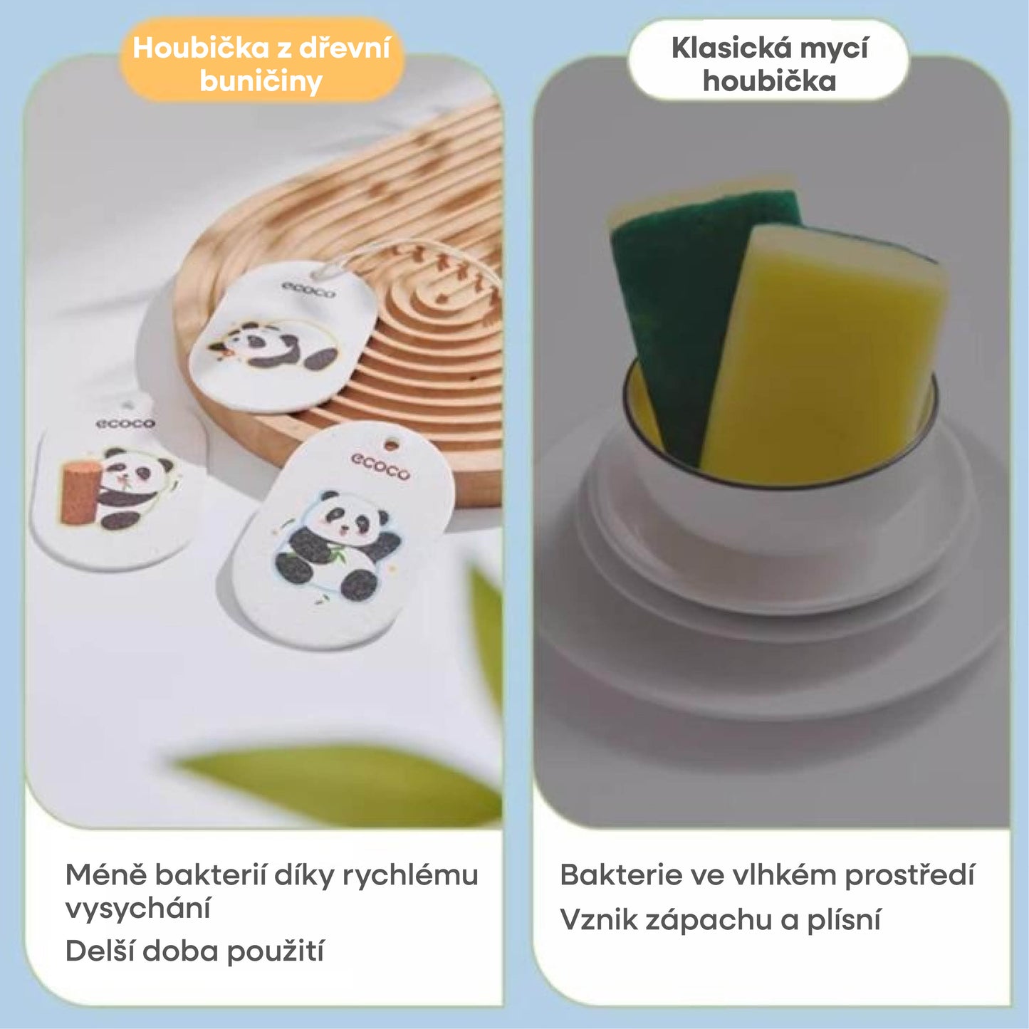 Mycí houba z dřevité buničiny ve tvaru pandy