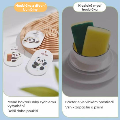 Mycí houba z dřevité buničiny ve tvaru pandy
