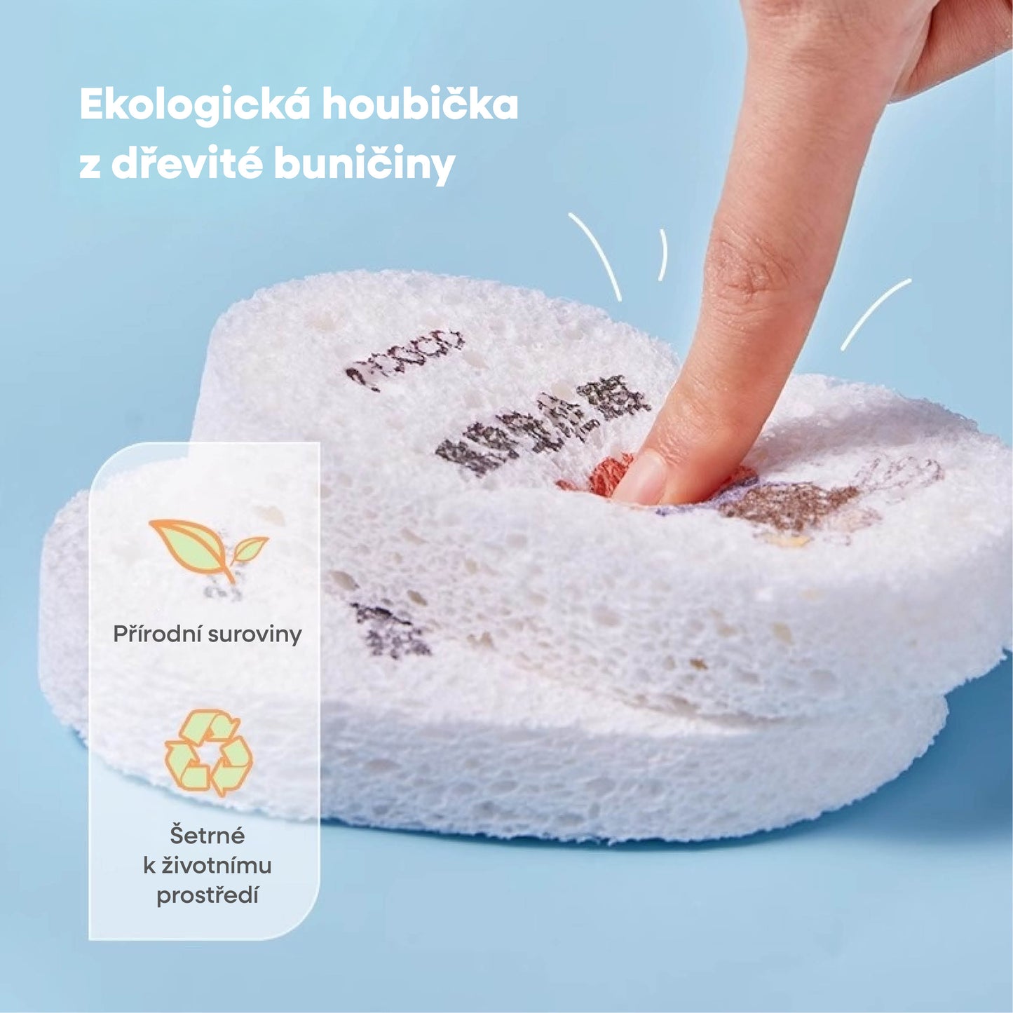 Mycí houba z dřevité buničiny ve tvaru pandy