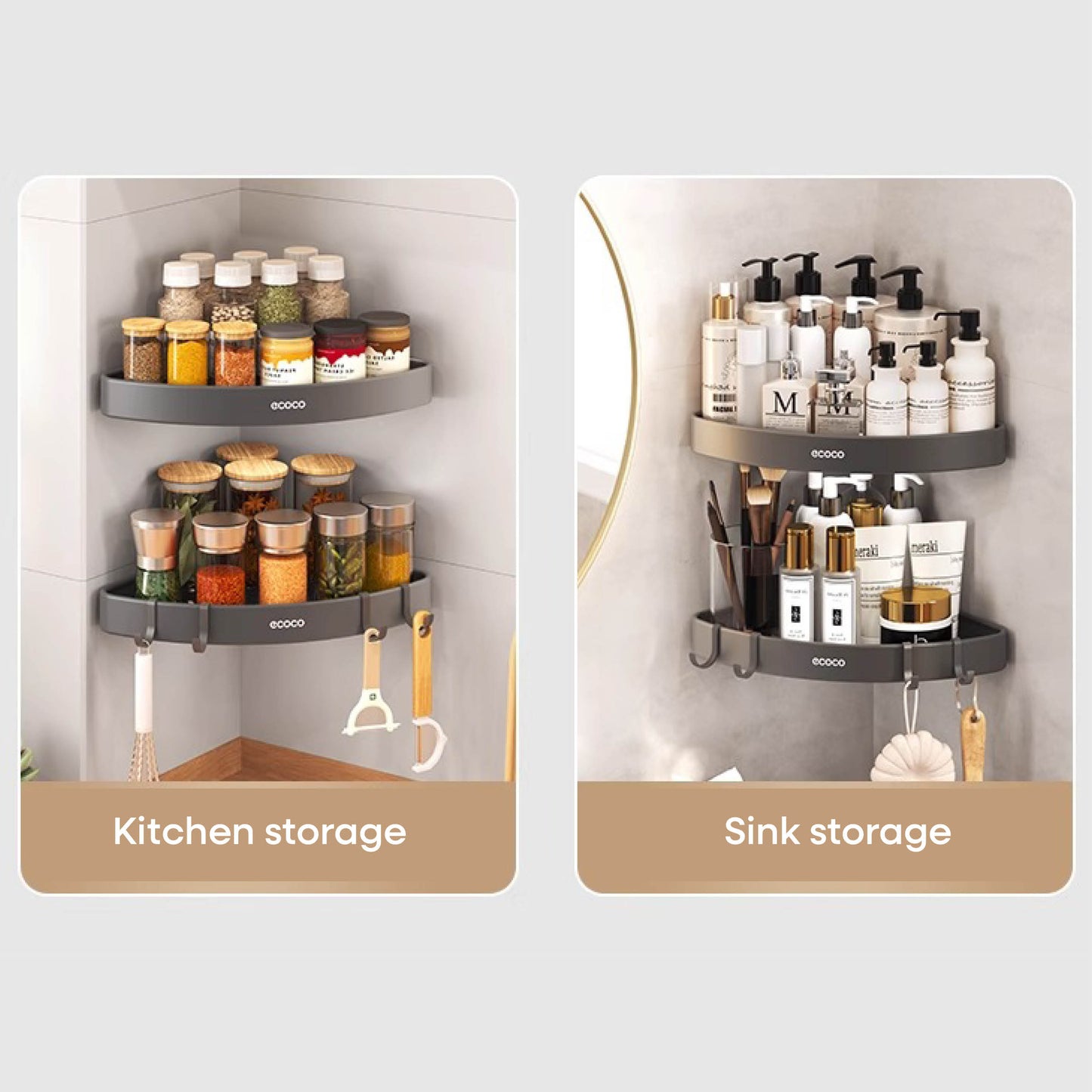 Rohová police do koupelny