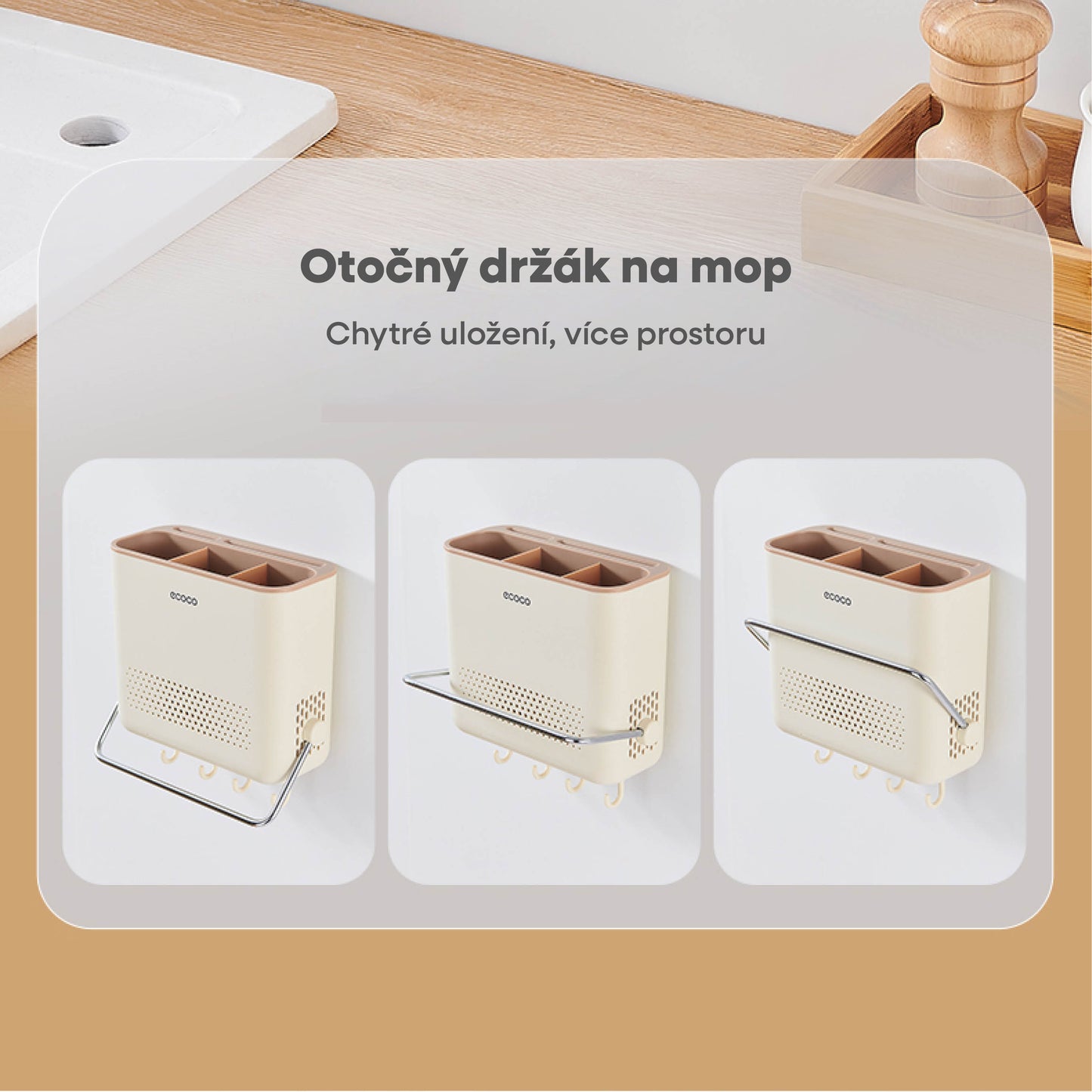 Nástěnný držák na příbory