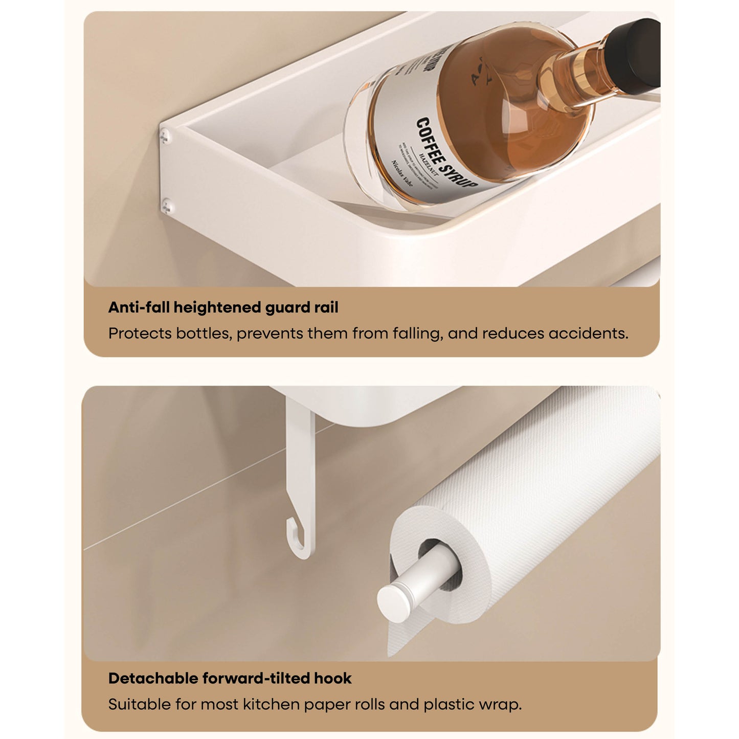 Nástěnný stojan na koření s držákem na papírové utěrky