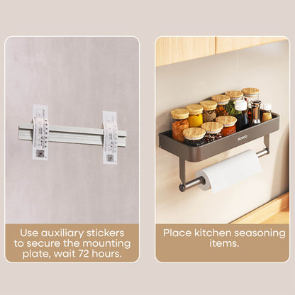 Nástěnný stojan na koření s držákem na papírové utěrky