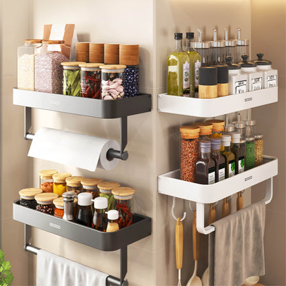 Nástěnný stojan na koření s držákem na papírové utěrky