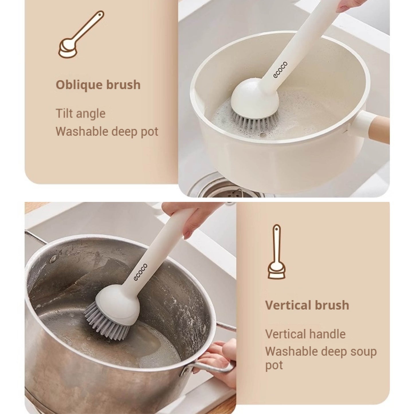 Sada dvou kartáčů na nádobí