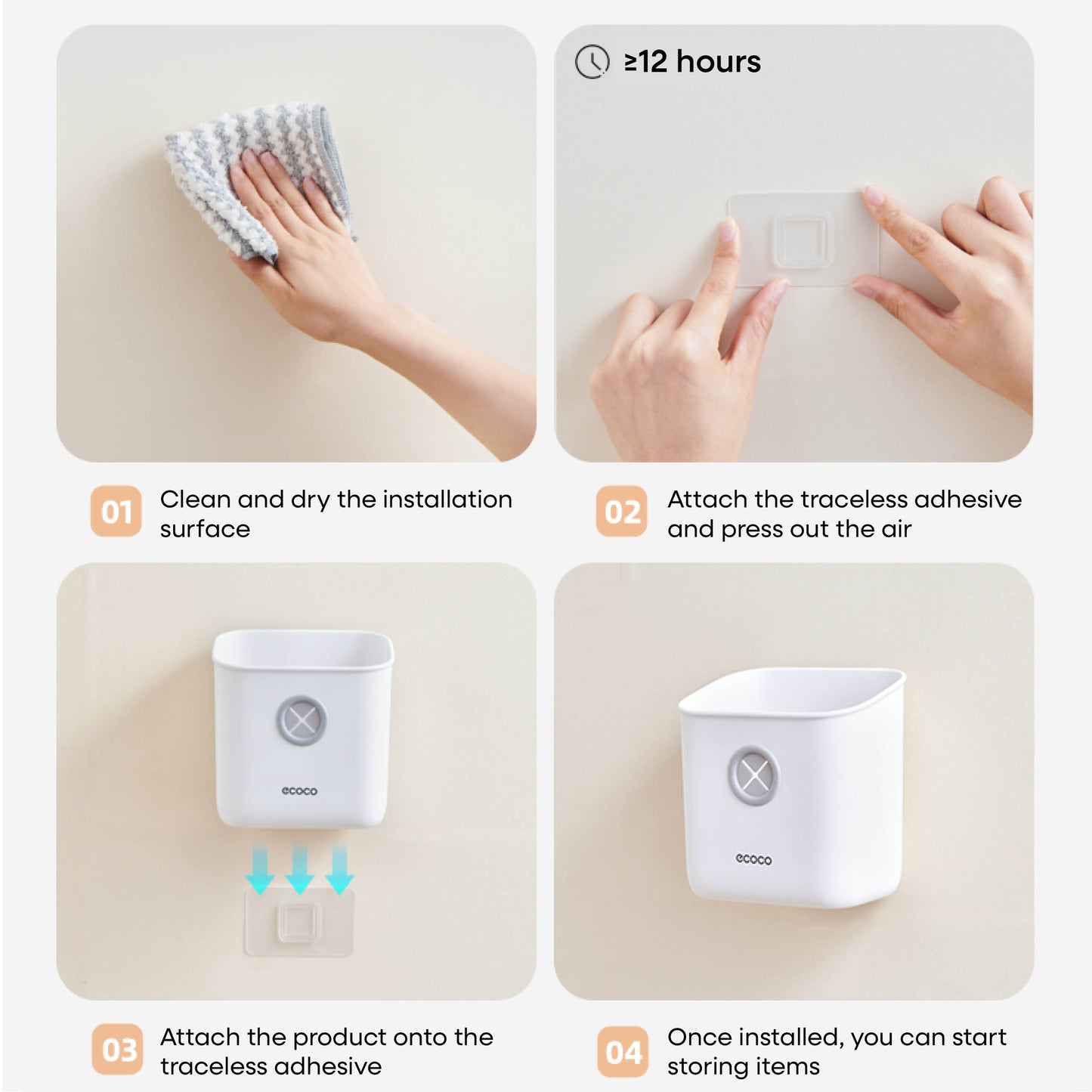 Úložný box na zeď – bez vrtání