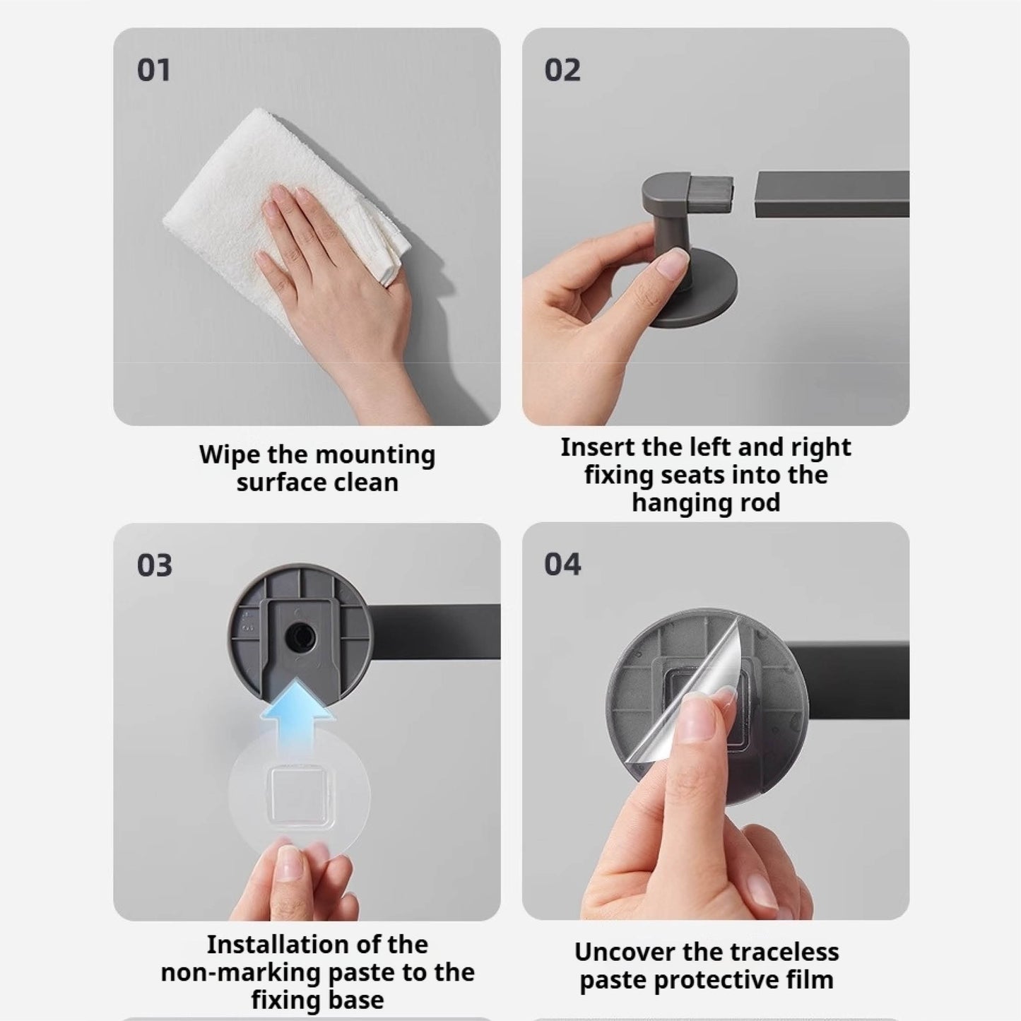 Věšák na ručníky bez vrtání (40cm)