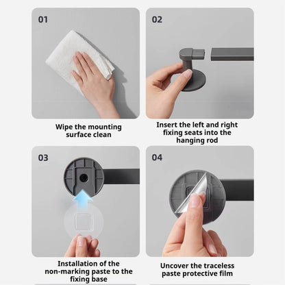 Věšák na ručníky bez vrtání (40cm)