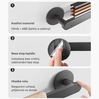 Věšák na ručníky bez vrtání (40cm)