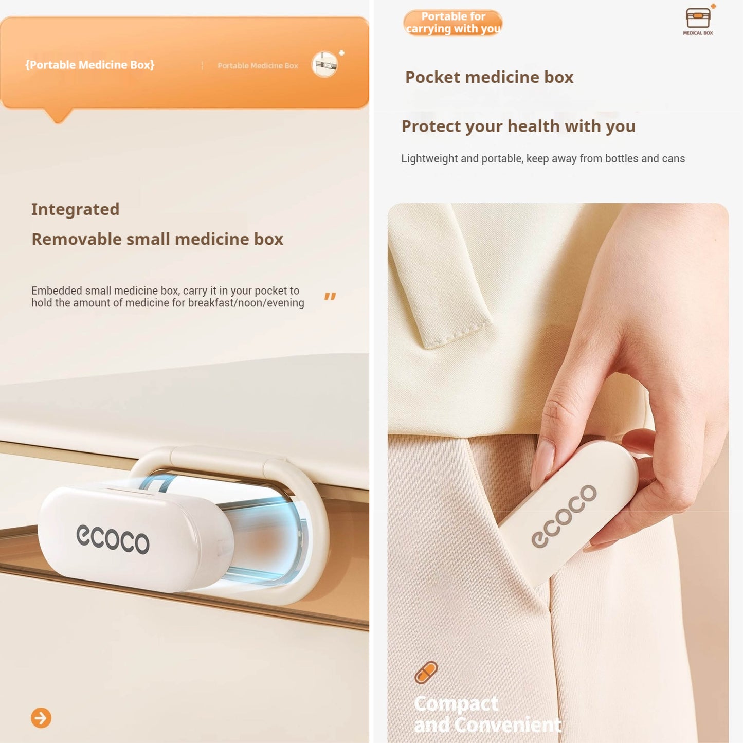 Dvoupatrový organizér na léky