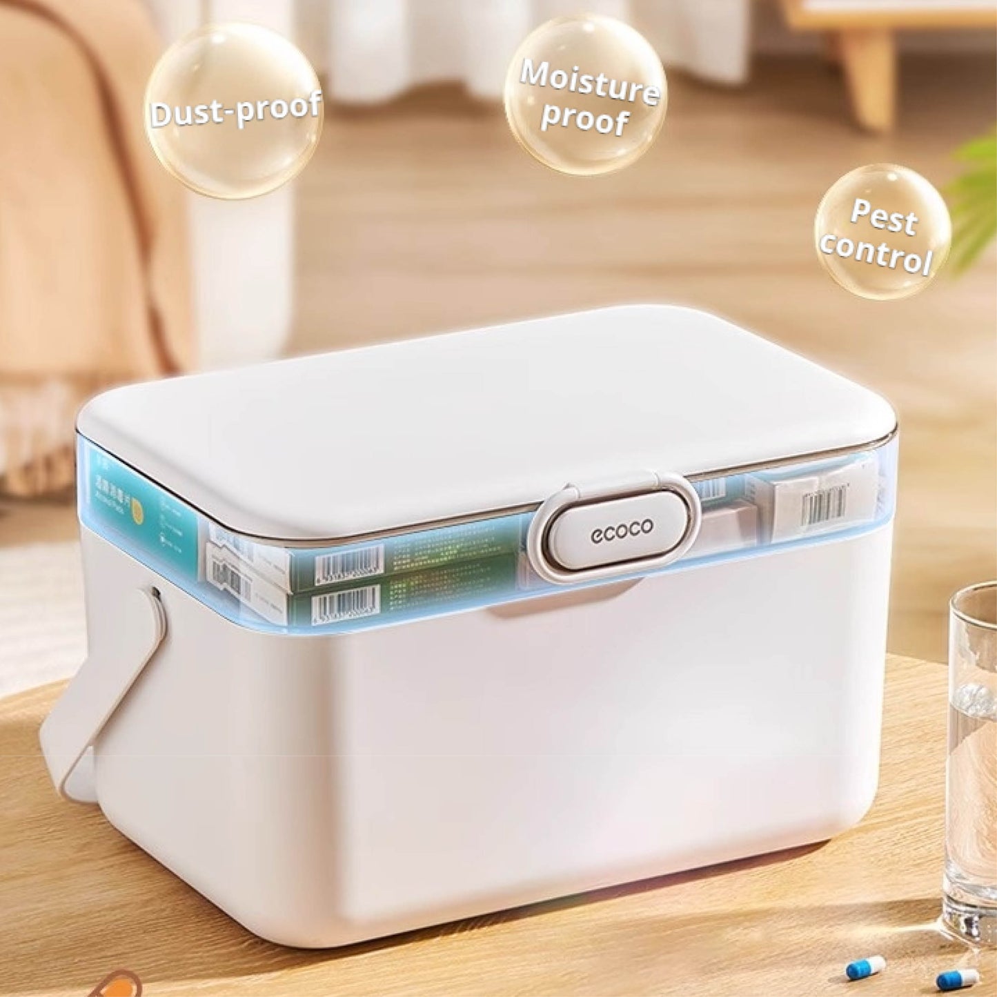 Dvoupatrový organizér na léky