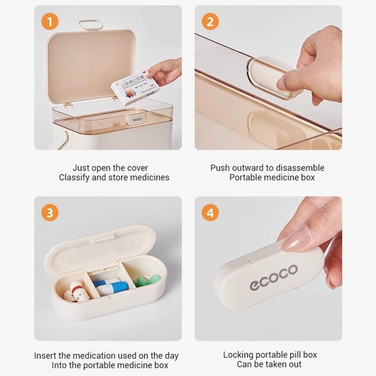 Dvoupatrový organizér na léky