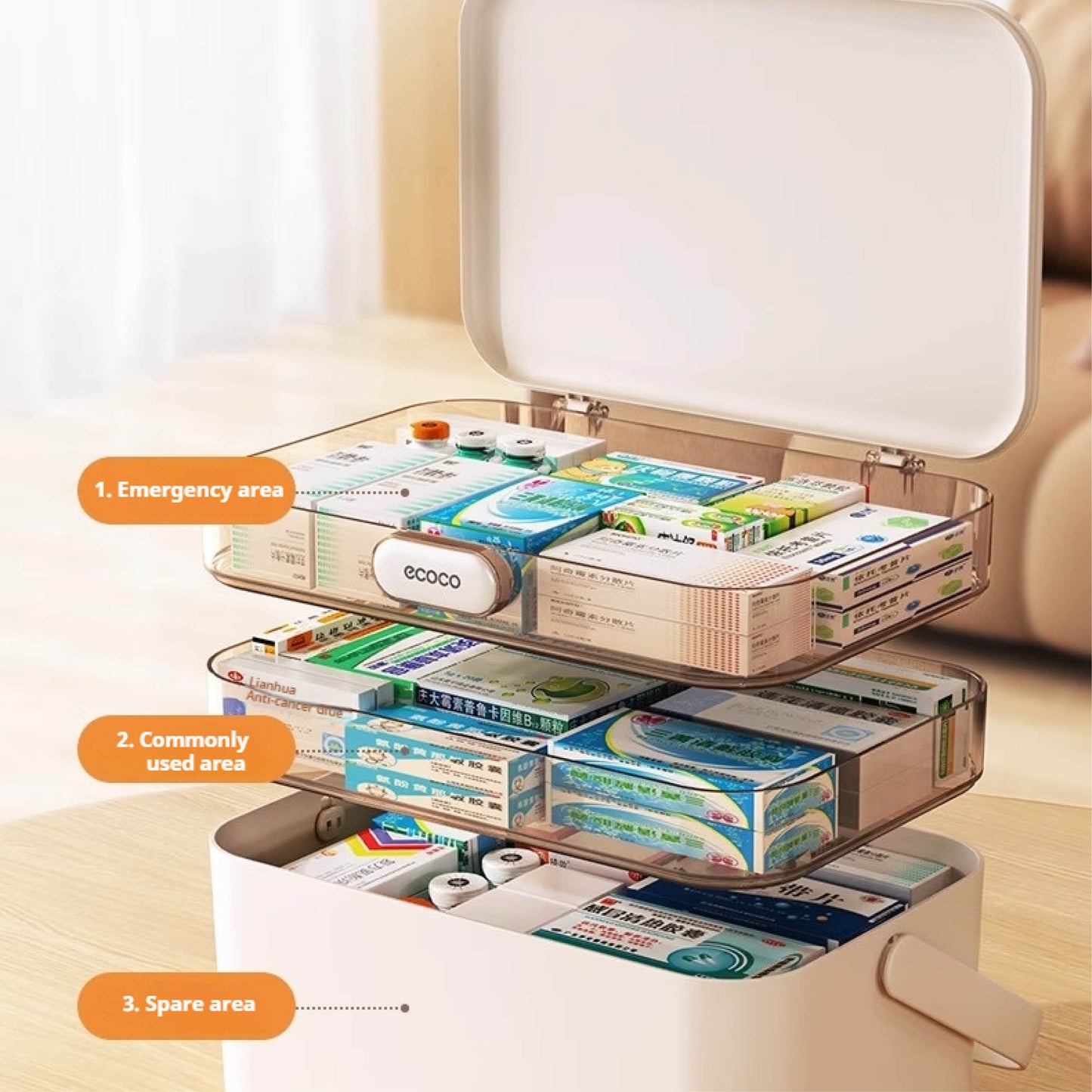 Dvoupatrový organizér na léky